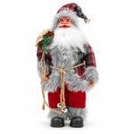 PAPÁ NOEL TRAJE Y GORRO ESCOCÉS 30 CM