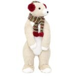 OSO CON OREJERAS Y BUFANDA NAVIDEÑA 51 CM