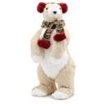 OSO CON OREJERAS Y BUFANDA NAVIDEÑAS 41 CM