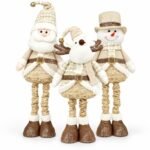 PRECIO POR UNIDAD MUÑECO DE PIE PATAS LARGAS DORADO SURTIDO SANTA/HOMBRE DE NIEVE/RENO 50 CM