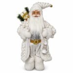 SANTA DORADO/BLANCO CON FAROL 45 CM