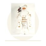 SANTA TRAJE BLANCO CON CHAMPAÑA 60 CM
