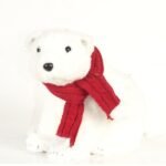 OSO POLAR SENTADO CON BUFANDA ROJA 23 CM