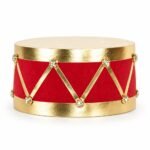 TAMBOR ROJO CON DORADO 12 CM