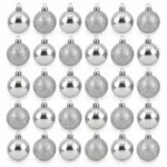 PACK X3 SET X 10 BOLAS 6 CM BRILLA-ESC PLATEADO