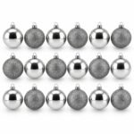 PACK X3 SET X 6 BOLAS 8CM BRILL-ESC PLATEADO