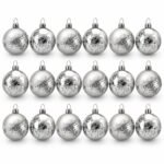 PACK X3 SET X 6 BOLAS 7 CM ARBOLES PLATEADO