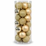 SET X 24 BOLAS DE 10 CM DORADA
