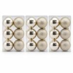 PACK X3 SET BOLAS X6 (BRI-ESC) 10CM CHAMPAÑA