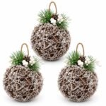 PACK X3 BOLA EN RATTAN NEVADA 15cm