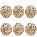 PACK X6 BOLA RATAN NATURAL I15cm