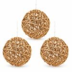 PACK X3 BOLA RATAN DORADA 15cm