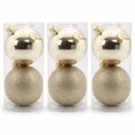 PACK X3 BOLA SETX2 DORADO 15CM