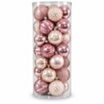 SET X 35 BOLAS 8CM ORO ROSA