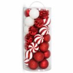 SET X 35 BOLAS 7CM ROJO/BLANCO