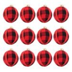 PACK X3 SET X 4 BOLAS 8CM CUADROS ROJO/NEGRO