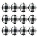 PACK X3 SET X 4 BOLAS 8CM CUADROS NEGRO/BLANCO