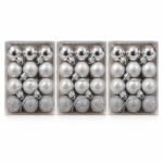PACK X3 CAJA BOLAS X24 (BRI-ESC) 3CM PLATEADO