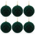 PACK X6 BOLA TERCIOPELO ROMBOS VERDE 10CM