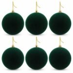 PACK X6 BOLA TERCIOPELO VERDE 10CM