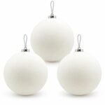 PACK X3 BOLA TERCIOPELO BLANCA 15CM