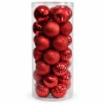 SET X 35 BOLAS MOTIVO A SURTIDAS ROJO 8CM