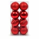SET X 16 BOLAS MOTIVO SURTIDO B ROJO 10CM