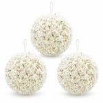 PACK X3 BOLA DORADA TEJIDA CON DECORACION 15cm