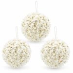 PACK X3 BOLA DORADA TEJIDA CON DECORACION 12cm