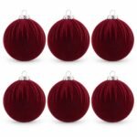 PACK X6 BOLA FORRADA TERCIOPELO VINOTINTO 10cm