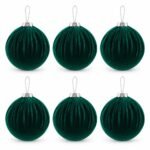 PACK X6 BOLA FORRADA TERCIOPELO VERDE 10cm