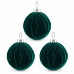 PACK X3 BOLA FORRADA TERCIOPELO VERDE 15cm