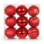 CAJA x 18 BOLAS ROJAS SURTIDAS 10cm