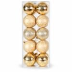 TARRO 20 BOLAS DORADA SURTIDAS 8cm