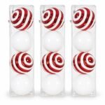 PACK X3 CAJA 4 BOLAS ROJAS/BLANCAS 10cm