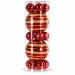 TARRO 17 BOLAS ROJAS SURTIDAS 2 DE 15cm y 15 DE 6cm