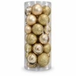 TARRO 30 BOLAS DORADAS SURTIDAS 7cm