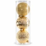 TARRO 3 BOLAS DORADAS SURTIDAS 15cm