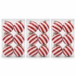 PACK X3 SET X 6 BOLAS ROJAS CON BLANCO 8cm