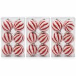 PACK X3 SET X 6 BOLAS CASCOS ROJOS Y BLANCOS 8cm