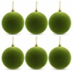 PACK X6 BOLA VERDE OSCURO VELVET 10cm