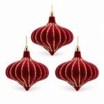 PACK X3 BOLA TROMPO VINOTINTO CON LINEAS ESCARCHADAS 12cm
