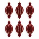 PACK X6 FIG. OVALADA VINOTINTO VELVET CON DORADO 14,6cm
