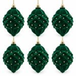PACK X6 FIG. VERDE VELVET CON PUNTOS DORADOS 11,5x9,5cm