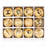 SET X 12 BOLAS DORADAS VARIOS ESTILOS 10cm