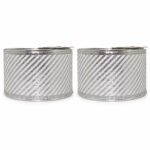 PACK X2 CINTA ALAMBRADA 2.5" X 10YDS PLATEADA CON LINEAS DIAGONALES