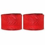 PACK X2 CINTA ALAMBRADA 2.5" X 10YDS ESTAMPADO PLUMAS ROJO