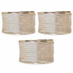 PACK X3 CINTA ALAMBRADA 2.5" X 10YDS VELO CON LINEAS ESCARCHADAS CHA