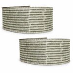 PACK X2 CINTA ALAMBRADA 2.5" X 10YDS YUTE GRIS CON LINEAS ESCARCHADA