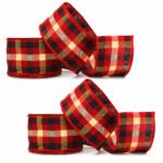 PACK X2 CINTA 6CMX9M ESCOCESA FRANJAS DORADAS ROJA/N